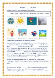 English Worksheet: students�hour 7th grade Tunisian education 