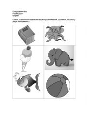 English Worksheet: Vocabulary and colours activity