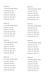 English Worksheet: Parts of the body