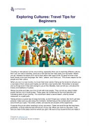 English Worksheet: Reading Lesson - Exploring Cultures: Travel Tips for Beginners