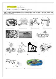 English Worksheet: words related to water scarcity