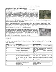 English Worksheet: What did the y say?