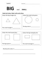 English Worksheet: Shapes Big and Small