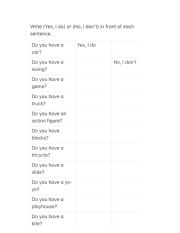 Present Simple questions. Yes, I do/ No, I dont 