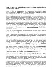 English Worksheet: Christ�s Hospital a school like no other 