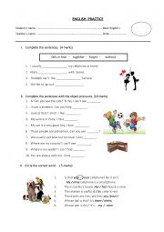 English Worksheet: object pronouns ws