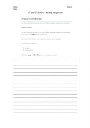 English Worksheet: Writing Assessment