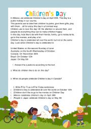 English Worksheet: Children�s Day