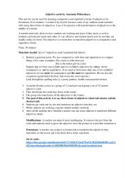 English Worksheet: Adjective cards