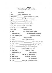 Present Simple drills