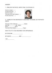 English Worksheet: Physical appearance 