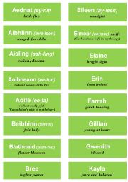 Irish first names MEANINGS Ready to Print Labels St Patrick�s Day