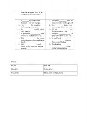 English Worksheet: irregular verbs 