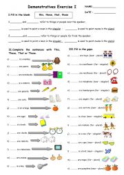 English Worksheet: demonstrative pronoun this, these,that,those