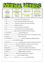 English Worksheet: Modal Verbs