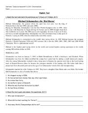 English Worksheet: Reading Comprehension