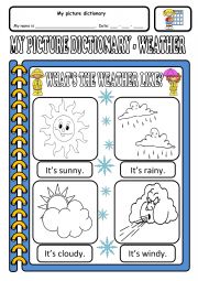 English Worksheet: pictionary_weather