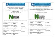 English Worksheet: Natural History Museum