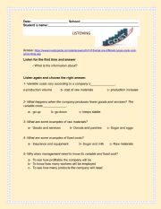 English Worksheet: Variable costs