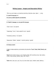 English Worksheet: Descriptive Language