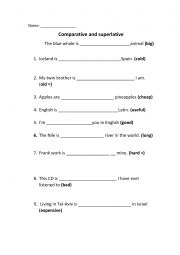 English Worksheet: Comparative and Superlative