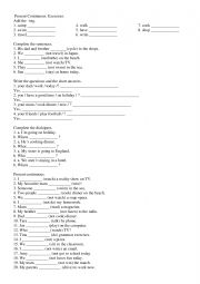 English Worksheet: Present continuous