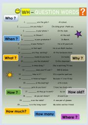 English Worksheet: WH questions