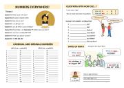English Worksheet: Ordinal and cardinal numbers 