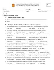 English Worksheet: Test Adjectives and Adverbs