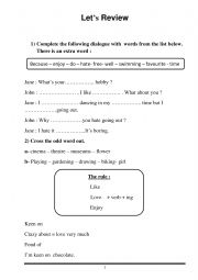 English Worksheet: REVIEW
