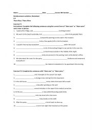 English Worksheet: There was/There were
