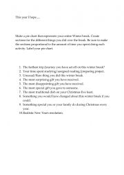 English Worksheet: After christmas break speaking activity