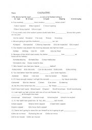 English Worksheet: causative