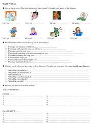 English Worksheet: Health Problems vocabulary