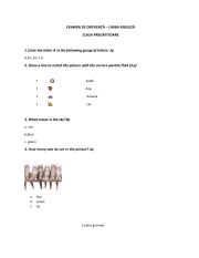 English Worksheet: Test paper kinergarten
