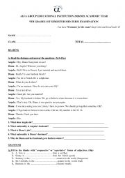 English Worksheet: 9th grade test