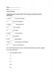 English Worksheet: to be- test