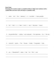 English Worksheet: Word Order