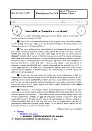 English Worksheet: 3RD FORM END OF TERM TEST N1 (part 1)