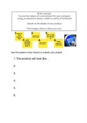 English Worksheet: Business Project - Passive voice activity