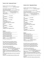 English Worksheet: SONG INDEPENDENT WOMAN BY DESTINY�S CHILD