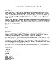English Worksheet: reading and comprehension illness and remedies (should)
