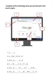 English Worksheet: INTERNET GOOGLE