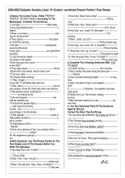English Worksheet: presnet perfect/ Past Simple