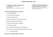 English Worksheet: WISH regrets and dreams
