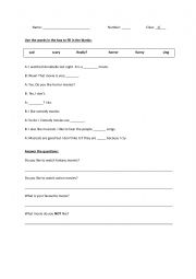 English Worksheet: Movie Questionnaire