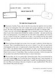 English Worksheet: 1st form End of term test 1 