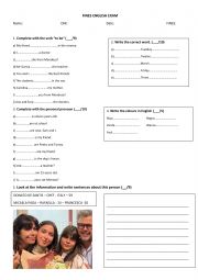 English Worksheet: ENGLISH EXAM FOR ADULTS