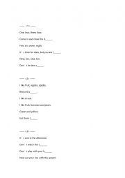 English Worksheet: Rhyming exercise