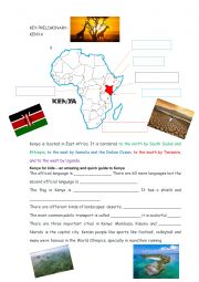 English Worksheet: kenya for studentes